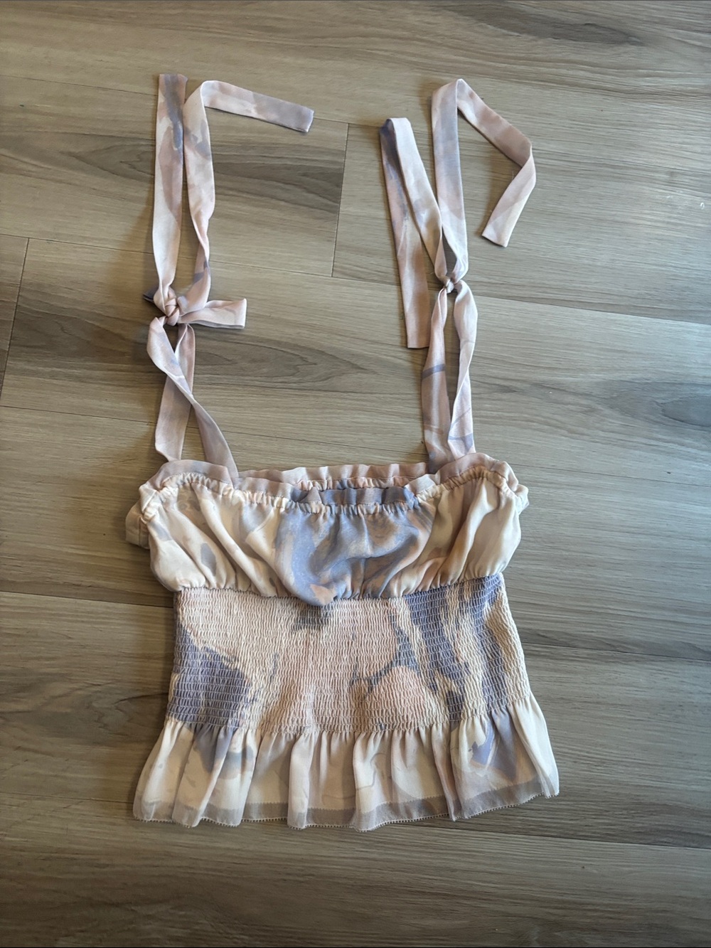 Wilfred Blush Pink Tie-strap Smocked Cami